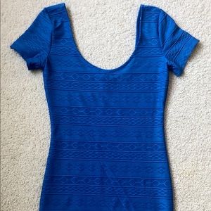 Blue Tribal Print Bodycon Dress